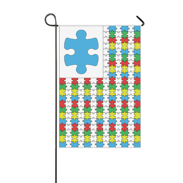 Autism Puzzle Pieces GARDEN Flag