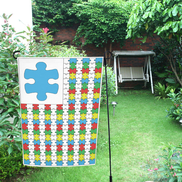 Autism Puzzle Pieces GARDEN Flag